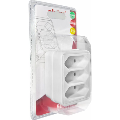 ELP31301 | ΑΝΤΑΠΤOΡΑΣ SCHUKO → 3Θ ΙΙ x16A max:1700W IP20 ΛΕΥΚΟ