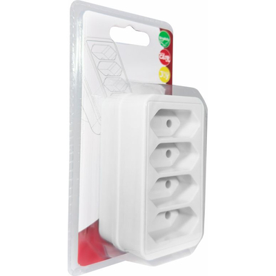 ELP31401 | ΑΝΤΑΠΤOΡΑΣ SCHUKO → 4Θ ΙΙ x16A max:2300W IP20 ΛΕΥΚΟ