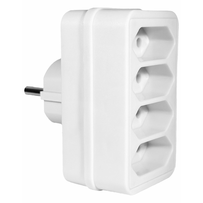 ELP31401 | ΑΝΤΑΠΤOΡΑΣ SCHUKO → 4Θ ΙΙ x16A max:2300W IP20 ΛΕΥΚΟ