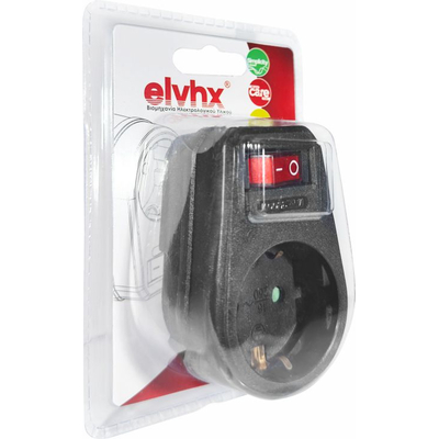 ELP32102 | ΑΝΤΑΠΤOΡΑΣ ΜΕ ΔΙΑΚ. SCHUKO → 1Θ SCHUKO max:3680W IP20 ΜΑΥΡΟ