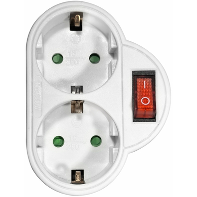 ELP34201 | ΑΝΤΑΠΤOΡΑΣ ΜΕ ΔΙΑΚ. SCHUKO → 2Θ SCHUKO max:3680W IP20 ΛΕΥΚΟ