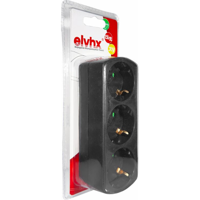 ELP35302 | ΑΝΤΑΠΤOΡΑΣ ΤΥΠΟΥ — SCHUKO → 3Θ SCHUKO max:3680W IP20 ΜΑΥΡΟ
