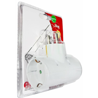 ELP36201 | ΑΝΤΑΠΤOΡΑΣ ΤΥΠΟΥ Ͱ SCHUKO → 2Θ SCHUKO max:3680W IP20 ΛΕΥΚΟ