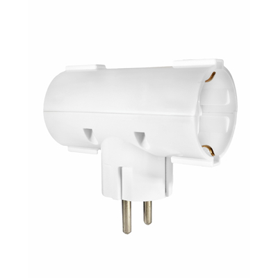 ELP36201 | ΑΝΤΑΠΤOΡΑΣ ΤΥΠΟΥ Ͱ SCHUKO → 2Θ SCHUKO max:3680W IP20 ΛΕΥΚΟ