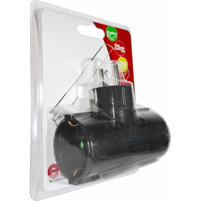 ELP36202 | ΑΝΤΑΠΤOΡΑΣ ΤΥΠΟΥ Ͱ SCHUKO → 2Θ SCHUKO max:3680W IP20 ΜΑΥΡΟ