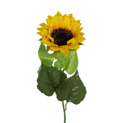 GloboStar® Artificial Garden YELLOW SUNFLOWER BRANCH 21381 Τεχνητό Διακοσμητικό Κλαδί Ηλιοτρόπιο Κίτρινο Y62cm