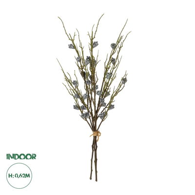 GloboStar® Artificial Garden GREEN EUCALYPTUS FRUIT BOUQET 21431 Tεχνητό Διακοσμητικό Μπουκέτο Ευκάληπτος Πράσινο Y62cm