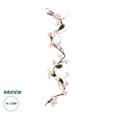 GloboStar® Artificial Garden MANGOLIA FLOWER VINE 21469 Τεχνητό Διακοσμητικό Κλαδί Μανόλιας  Y180cm