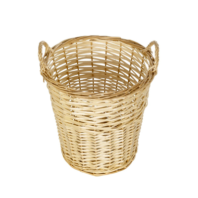 GloboStar® Artificial Garden ARIZONA 21503 Διακοσμητικό Πλεκτό Καλάθι - Κασπώ Γλάστρα - Flower Pot Μπεζ Φ36 x Υ38cm