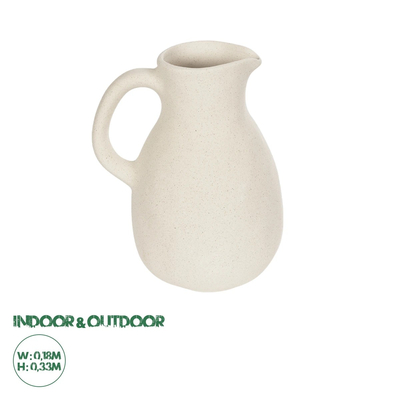 GloboStar® Artificial Garden ARMENOVILLE 215063 Διακοσμητικό Κεραμικό Βάζo Μπέζ Φ18 x Υ33 cm