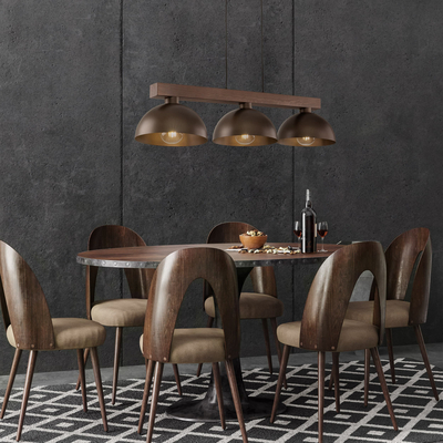 TK LIGHTING CHANDELIER OSLO 6299 3XE27 BROWN