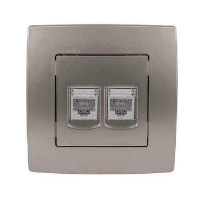 CITY ΠΡΙΖΑ ΤΗΛΕΦΩΝΟΥ RJ11 + ΥΠΟΛΟΓΙΣΤΗ RJ45 ΛΕΥΚΗ, ΜΕΤΑΛΛΙΖΕ