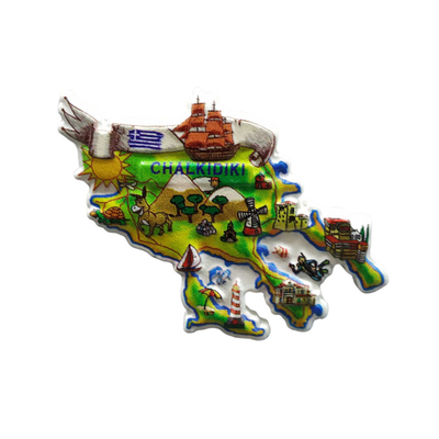 Tουριστικό μαγνητάκι Souvenir – Σετ 12pcs - Resin Magnet - Chalkidiki - 678309