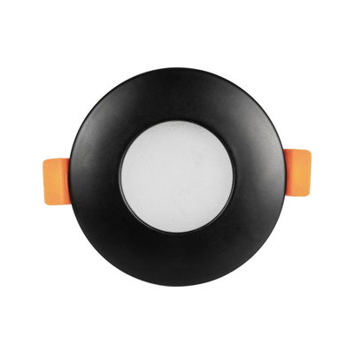 GloboStar® 60888 GASPAR Χωνευτό Στρόγγυλο Σποτ Οροφής για Λάμπα MR16/GU10 IP65 - Αλουμίνιο & Γυαλί - Φ8.5 x Υ4.2cm - Μαύρο & Διάφανο - 5 Χρόνια Εγγύηση