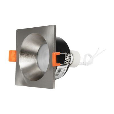 GloboStar® 61318 GASPAR Χωνευτό Τετράγωνο Σποτ Οροφής για Λάμπα MR16/GU10 IP65 - Αλουμίνιο & Γυαλί - Φ8.5 x Υ4.4cm - Ασημί & Διάφανο - 5 Χρόνια Εγγύηση