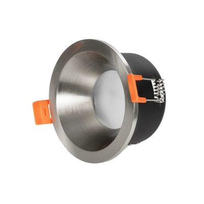 GloboStar® 61461 GASPAR Χωνευτό Στρόγγυλο Σποτ Οροφής για Λάμπα MR16/GU10 IP65 - Αλουμίνιο & Γυαλί - Φ8.5 x Υ4.4cm - Ασημί & Διάφανο - 5 Χρόνια Εγγύηση