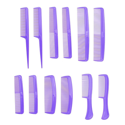 Σετ 12 τεμάχια Χτένες Πλαστικές - Λιλά