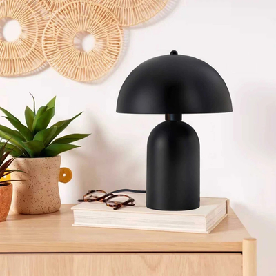 GloboStar® GASCO 204-0146 Μοντέρνο Eπιτραπέζιο Φωτιστικό Μονόφωτο 1 x E27 IP20 Μαύρο Μέταλλο - Μ25 x Π25 x Υ35cm