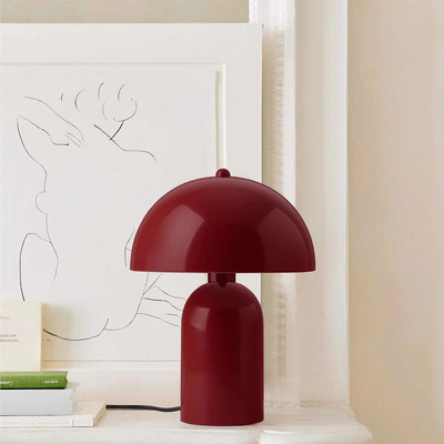 GloboStar® GASCO 204-0148 Μοντέρνο Eπιτραπέζιο Φωτιστικό Μονόφωτο 1 x E27 IP20 Κόκκινο Μέταλλο - Μ25 x Π25 x Υ35cm