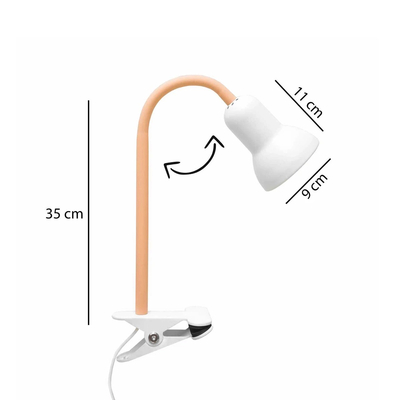 GloboStar® TAVOLO 204-0151 Παιδικό Eπιτραπέζιο Φωτιστικό Μονόφωτο 1 x E27 IP20 Πορτοκαλί & Λευκό Πλαστικό - Μ11 x Π9 x Υ35cm