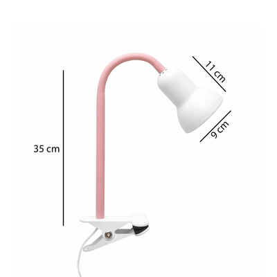 GloboStar® TAVOLO 204-0154 Παιδικό Eπιτραπέζιο Φωτιστικό Μονόφωτο 1 x E27 IP20 Ροζ & Λευκό Πλαστικό - Μ11 x Π9 x Υ35cm