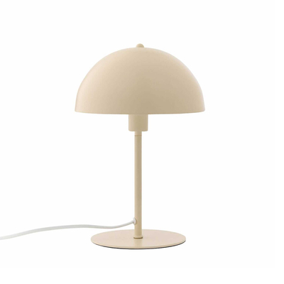 GloboStar® GASCEIO 204-0140 Μοντέρνο Eπιτραπέζιο Φωτιστικό Μονόφωτο 1 x E27 IP20 Μπεζ Μέταλλο - Μ25 x Π25 x Υ39cm