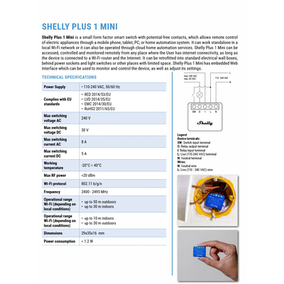 Shelly 1 Mini Gen 3 x5 Bundle | Shelly 1 Mini Gen 3 x5 Bundle