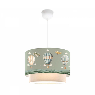 GloboStar® BALLON 204-0120 Παιδικό Κρεμαστό Φωτιστικό Φιγούρα Μονόφωτο 1 x E27 IP20 Πολύχρωμο Ύφασμα - Μ30 x Π30 x Υ70cm