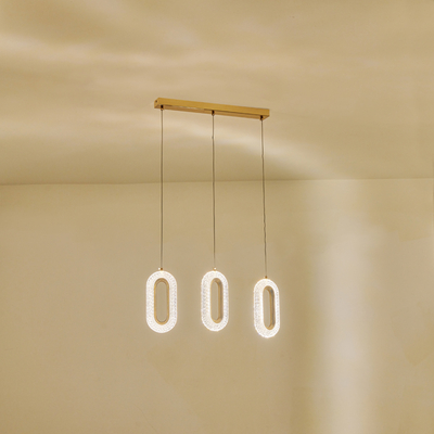 ΦΩΤΙΣΤΙΚΟ ΚΡΕΜΑΣΤΟ ΑΛΟΥΜΙΝΙΟ 3ΦΩΤΟ LED 26W 3000K 570X1250mm 2254Lm ΡΟΖ ΧΡΥΣΟ ARTE ILLUMINA KRIKO