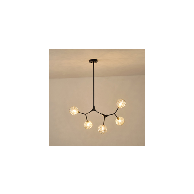 ΦΩΤΙΣΤΙΚΟ ΚΡΕΜΑΣΤΟ 5ΦΩΤΟ 5ΧG9 MAX15W 800Χ900mm ΜΑΥΡΟ-ΓΚΡΙ ARTE ILLUMINA ATOM