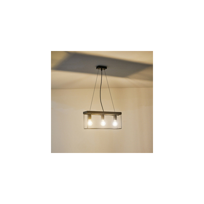 ΦΩΤΙΣΤΙΚΟ ΚΡΕΜΑΣΤΟ ΞΥΛO-ΜΕΤΑΛΛO 3ΦΩΤΟ 3XΕ27 MAX 15W 480x125x1230mm ΜΑΥΡΟ-ΚΑΦΕ ARTE ILLUMINA MULTIPLA