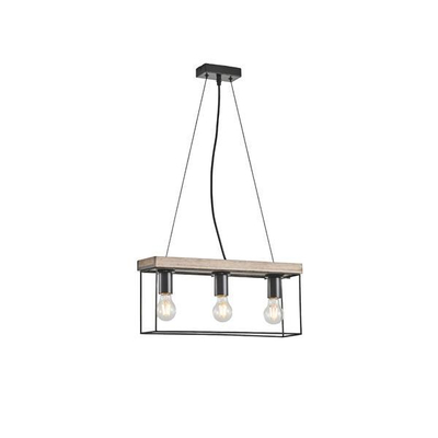 ΦΩΤΙΣΤΙΚΟ ΚΡΕΜΑΣΤΟ ΞΥΛO-ΜΕΤΑΛΛO 3ΦΩΤΟ 3XΕ27 MAX 15W 480x125x1230mm ΜΑΥΡΟ-ΚΑΦΕ ARTE ILLUMINA MULTIPLA