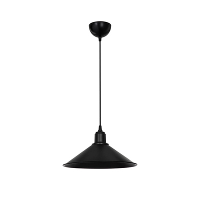 GloboStar® FONTE 203-0080 Μοντέρνο Κρεμαστό Φωτιστικό Καμπάνα Μονόφωτο 1 x E27 IP20 Μαύρο Πλαστικό - Μ25 x Π25 x Υ90cm