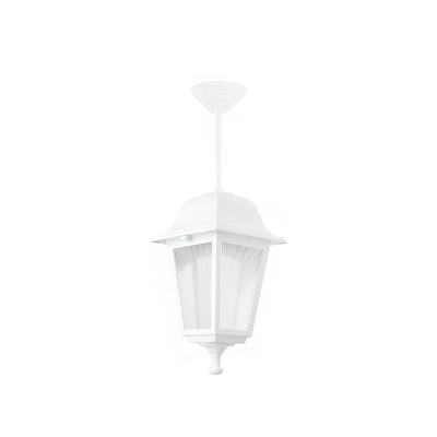 GloboStar® SOLME 203-0219 Vintage Κρεμαστό Φωτιστικό Φαναράκι Μονόφωτο 1 x E27 IP44 Λευκό Πλαστικό Σώμα - Μ15 x Π15 x Υ50cm