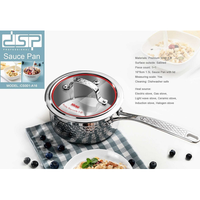 Γαλατιέρα ανοξείδωτη με καπάκι - 1.5L - CS001-A16 - DSP - 562496