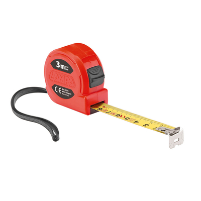 ΜΕΤΡΟΤΑΙΝΙΑ ΑΥΤΟΜΑΤΗ COMPACT 5m x16mm ΚΟΚΚΙΝΗ ΜΕ ΚΛΙΠ ΖΩΝΗΣ LAMPA - 1 ΤΕΜ.