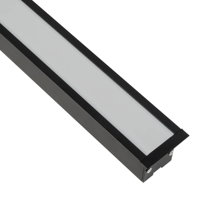 GLOBOSTAR® ALP-LINEAR RECESSA 61786-3M Χωνευτό Προφίλ Αλουμινίου με Λευκό Γαλακτερό Πατητό Κάλυμμα για Ταινίες LED IP20 - Μαύρο Ματ - Μ300 x Π3.5 x Υ4cm