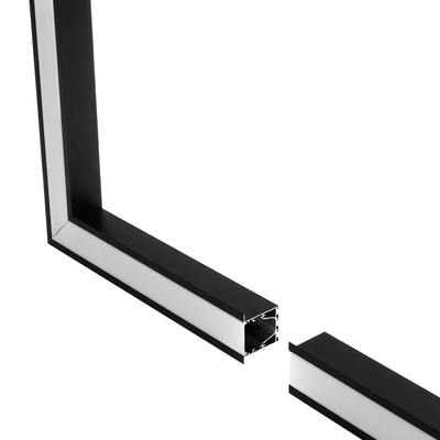GLOBOSTAR® ALP-CORNER-SIDE90 RECESSA 61789 Χωνευτό Προφίλ Αλουμινίου Γωνία με Λευκό Γαλακτερό Πατητό Κάλυμμα για Ταινίες LED IP20 - Μαύρο Ματ - Μ30 x Π3.5 x Υ4cm