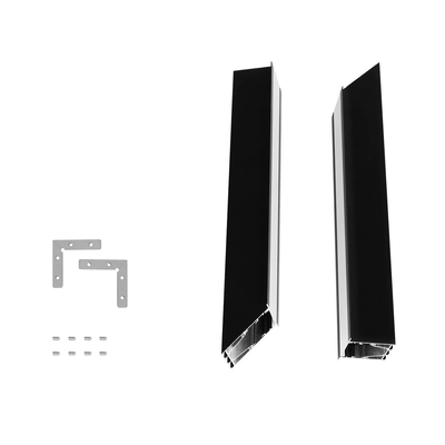 GLOBOSTAR® ALP-CORNER-IN90 RECESSA 61792 Χωνευτό Προφίλ Αλουμινίου Γωνία με Λευκό Γαλακτερό Πατητό Κάλυμμα για Ταινίες LED IP20 - Μαύρο Ματ - Μ30 x Π3.5 x Υ4cm