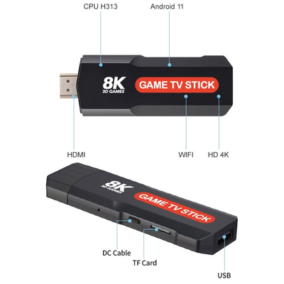 Φορητή κονσόλα παιχνιδιών Stick & TV Box με 2 χειριστήρια - Q9 MAX - 812341