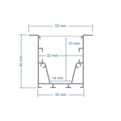 GLOBOSTAR® ALP-LINEAR RECESSA 61786-3M Χωνευτό Προφίλ Αλουμινίου με Λευκό Γαλακτερό Πατητό Κάλυμμα για Ταινίες LED IP20 - Μαύρο Ματ - Μ300 x Π3.5 x Υ4cm