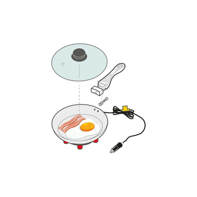 ΤΗΓΑΝΙ ΗΛΕΚΤΡΙΚΟ ELECTRIC FRYING PAN 12V 180W 13A Φ20cm 360ml ΜΕ ΦΙΣ ΑΝΑΠΤΗΡΑ LAMPA - 1 ΤΕΜ.