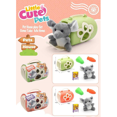 Λούτρινο ελεφαντάκι με τσάντα μεταφοράς και αξεσουάρ - 2F626-F - 215596