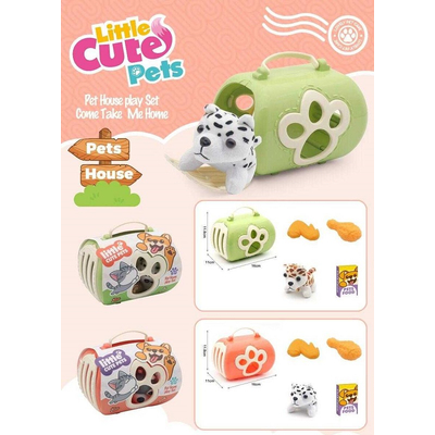 Λούτρινο σκυλάκι με τσάντα μεταφοράς και αξεσουάρ - 2F626-G - 215597