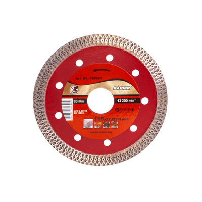 RAIDER Δίσκος κοπής διαμαντέ turbo super thin 115x2mm 162201