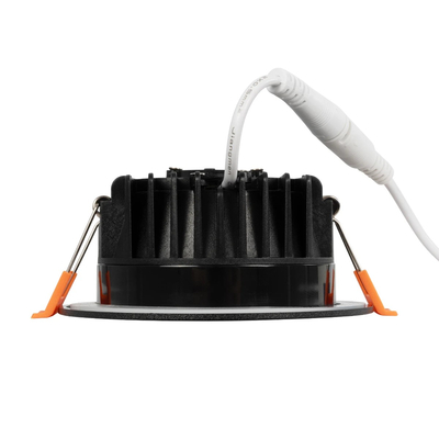 GLOBOSTAR® WATERA 60897 Χωνευτό Downlight Σποτ Panel LED 12W 1500lm 120° AC 220-240V Αδιάβροχο IP54 Ρυθμιζόμενο Λευκό CCT με Διακόπτη στο Σώμα 2700K/4500K/6000K Dimmable - Lumileds SMD Chip & TÜV SÜD Driver - Μαύρο Ματ - Μ10.8 x Π10.8 x Υ3.2cm / Q9cm - 3 Χρόνια Εγγύηση