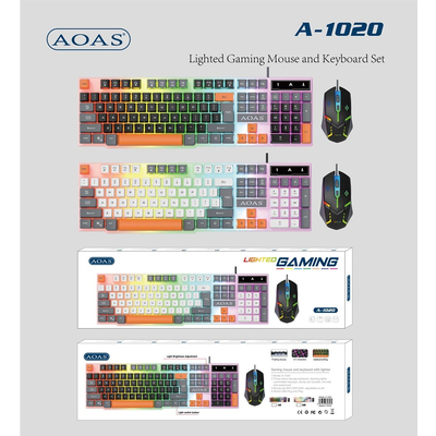 Σετ ενσύρματο πληκτρολόγιο & ποντίκι Gaming - A1020 - 655560 - White