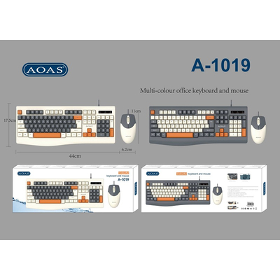 Σετ ενσύρματο πληκτρολόγιο & ποντίκι - A1019 - 656553 - White