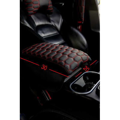 Κάλυμμα τεμπέλη αυτοκινήτου με μαξιλάρι - Δερματίνη - Large - Red - 200895