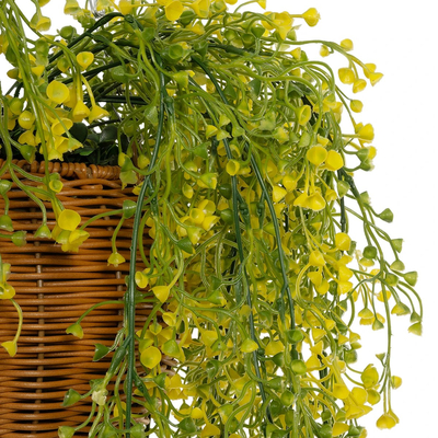 GloboStar® Artificial Garden GOLDEN BELL WILLOW HANGING PLANT 20626 Τεχνητό Κρεμαστό Διακοσμητικό Φυτό Κίτρινη Ιτιά Μ40 x Π40 x Y60cm